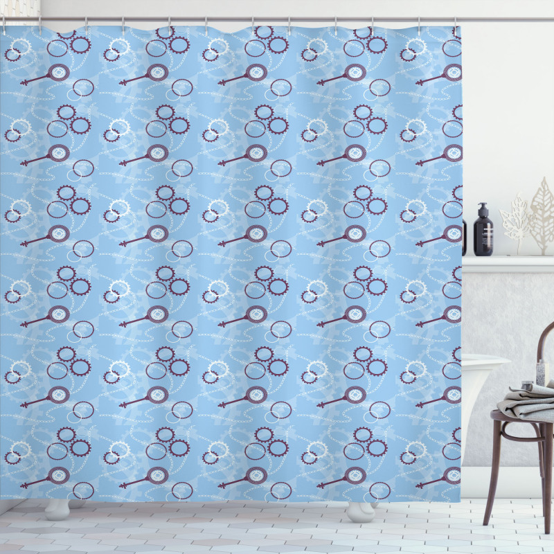 Keys Gears and Chains Shower Curtain