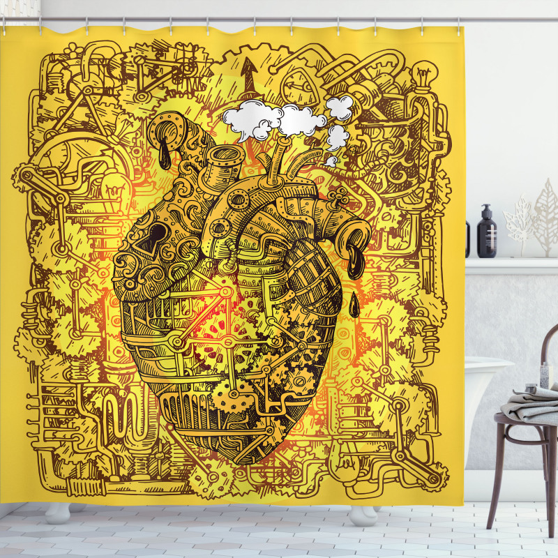 Factory Heart Image Shower Curtain