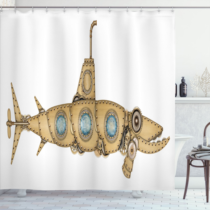 Barracuda Submarine Shower Curtain