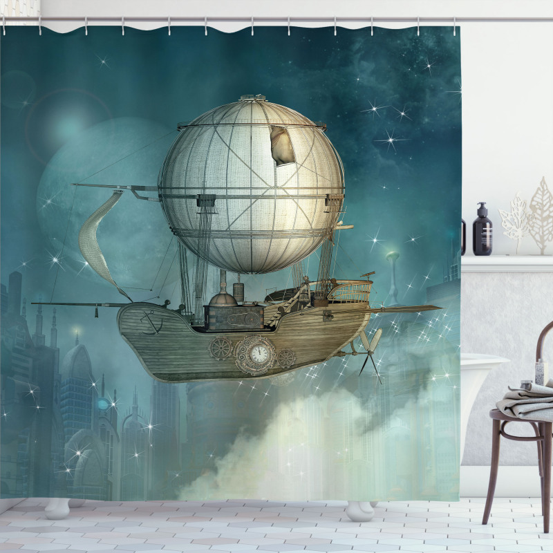 Futuristic Airship Shower Curtain