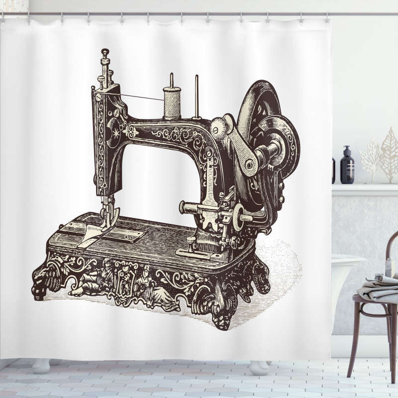 Old Sewing Machine Shower Curtain