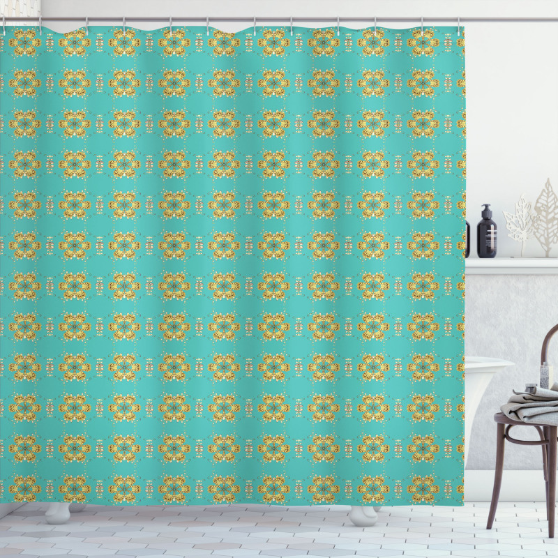 Geometric Tile Shower Curtain