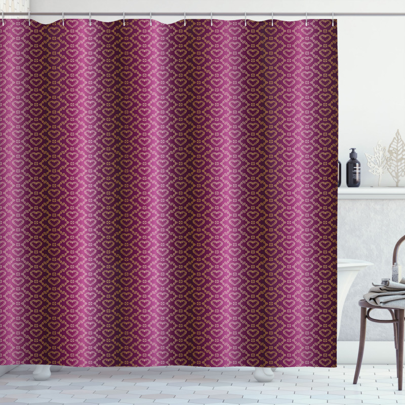 Zigzag and Hearts Shower Curtain