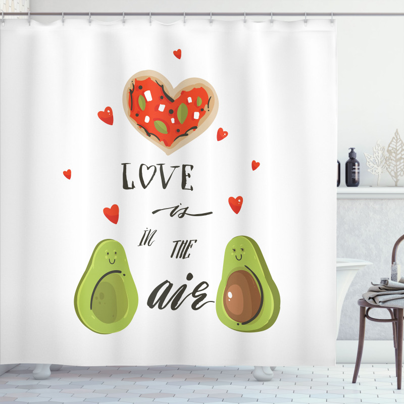Valentine Fruit Couple Shower Curtain