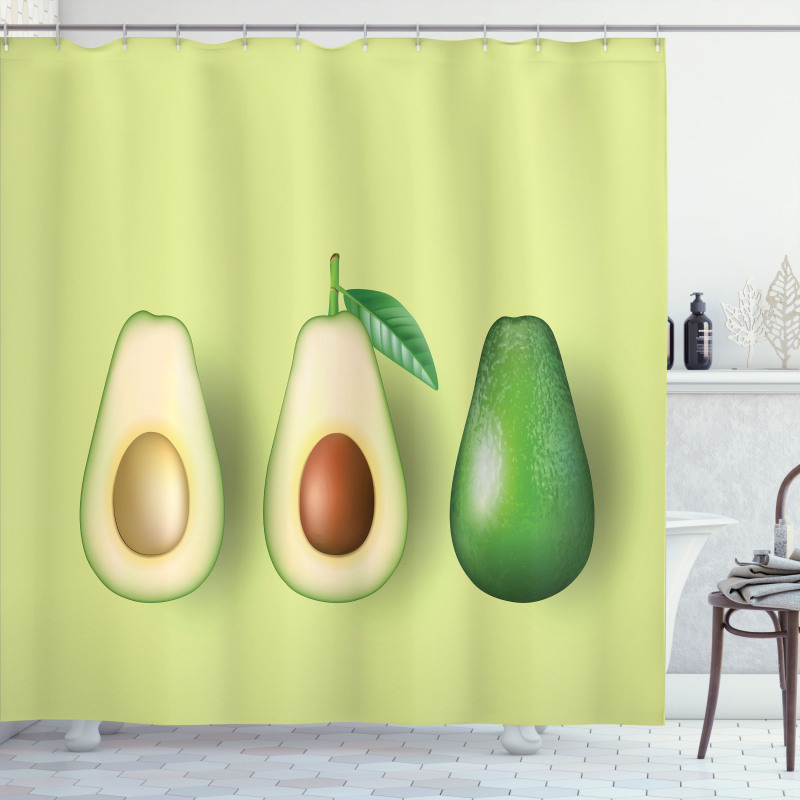 Realistic Half Avocado Shower Curtain