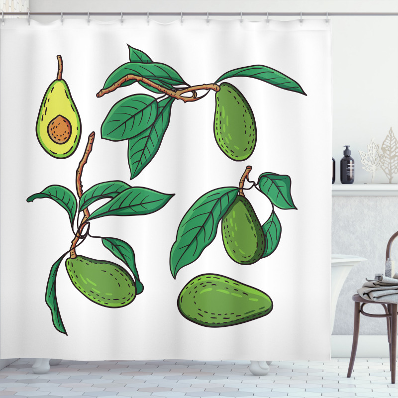 Exotic Fruits on Branch Shower Curtain
