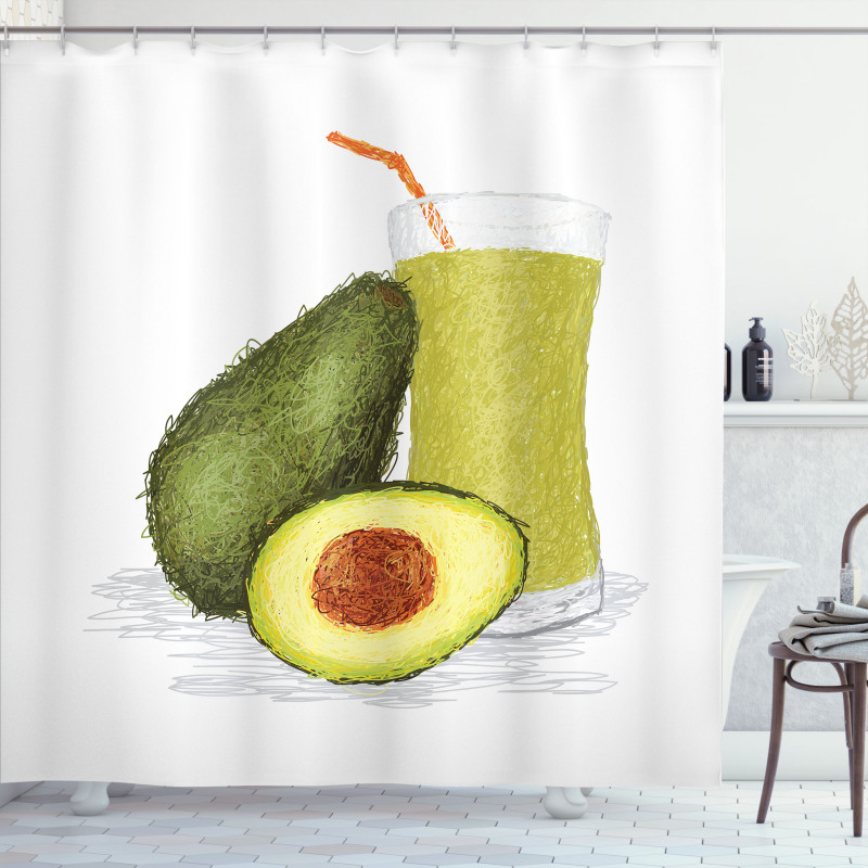 Fresh Avocado Smoothie Shower Curtain