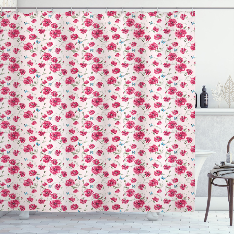 Summer Poppies Shower Curtain