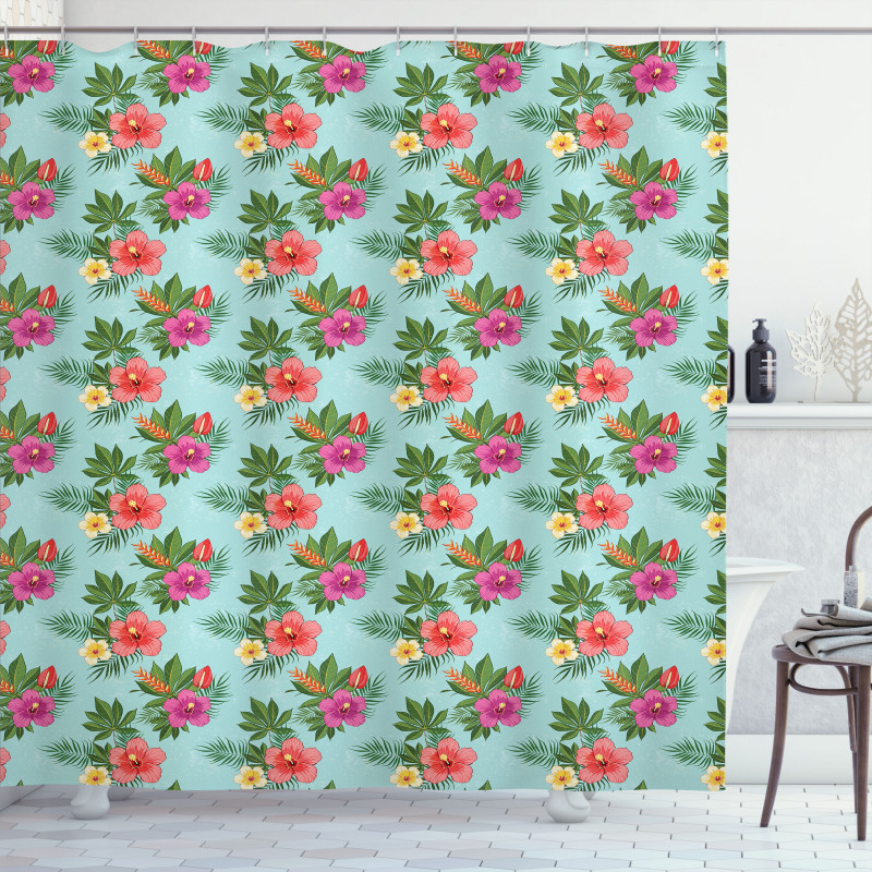 Blooming Hibiscuses Shower Curtain