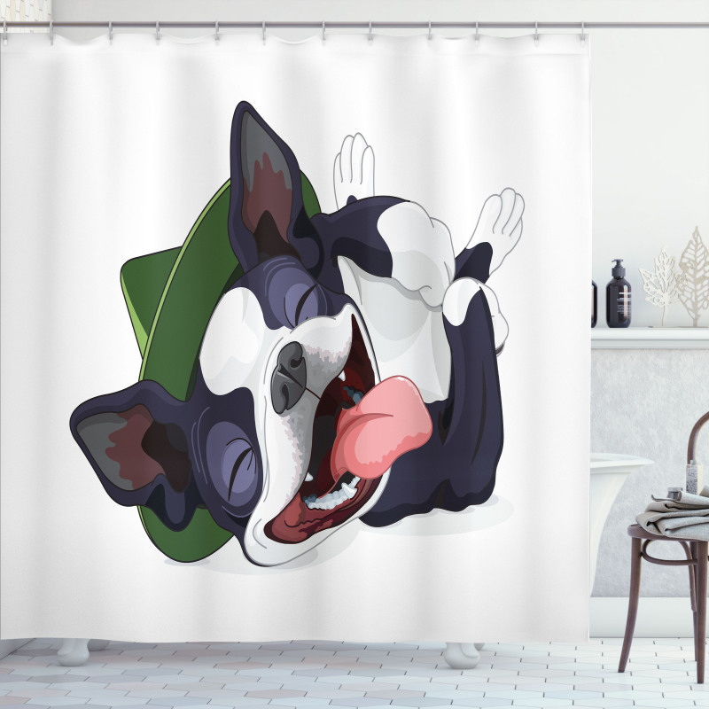 Cheerful Terrier Shower Curtain