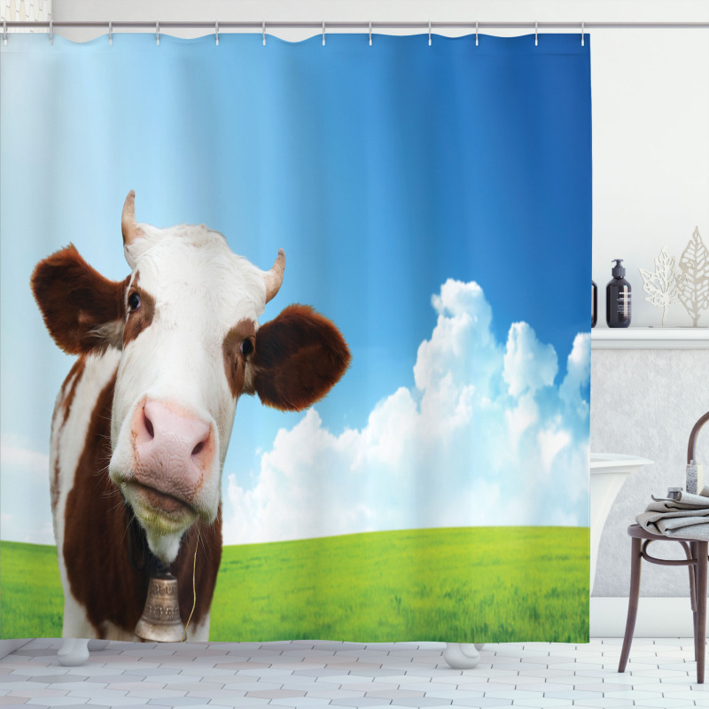 Staring Brown Animal Shower Curtain