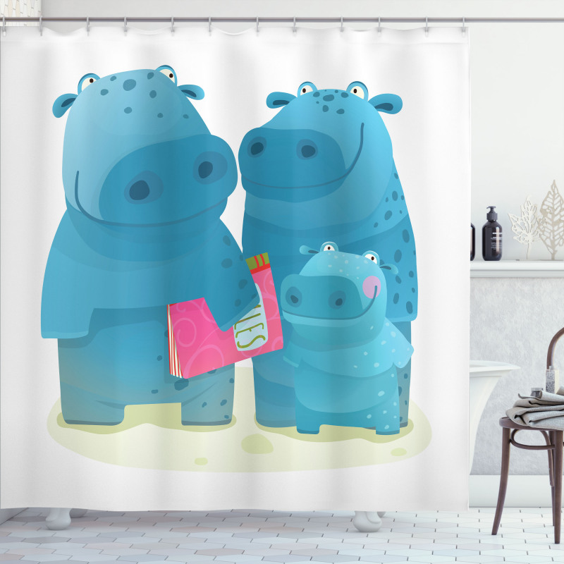 Graphic Happy Family Shower Curtain