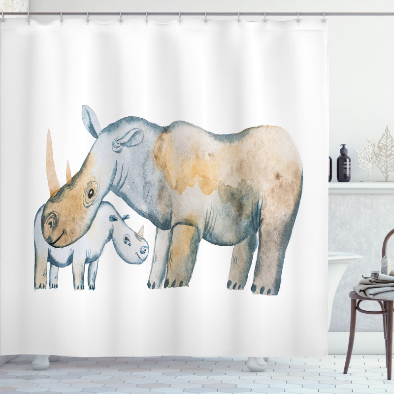 Mother and Baby Animals Shower Curtain