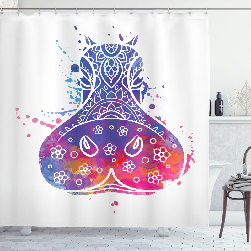 Lace Ornamental Effect Shower Curtain