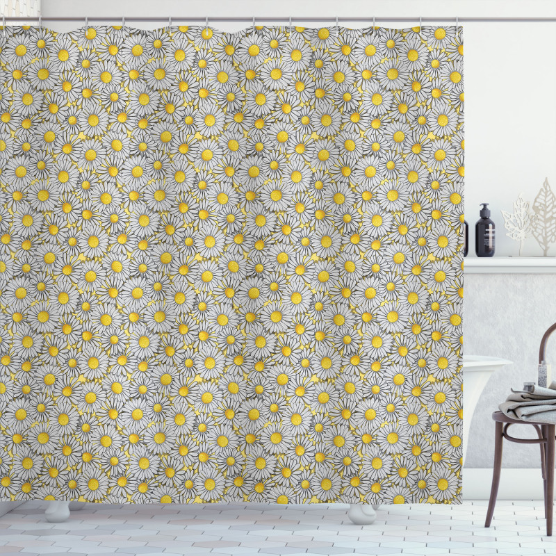 Overlapped Petals Print Shower Curtain