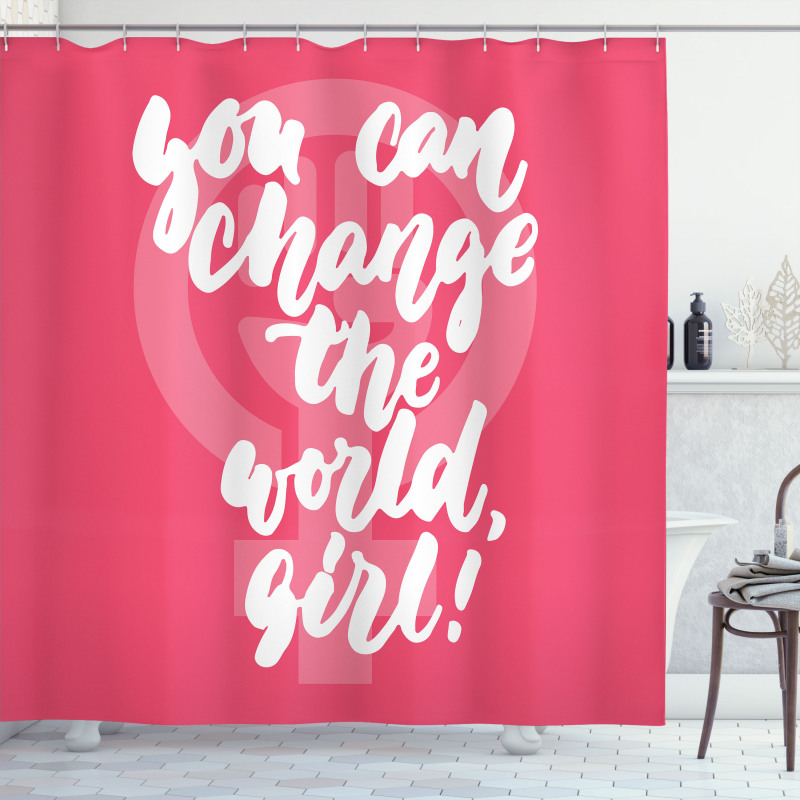 Girl Change the World Shower Curtain