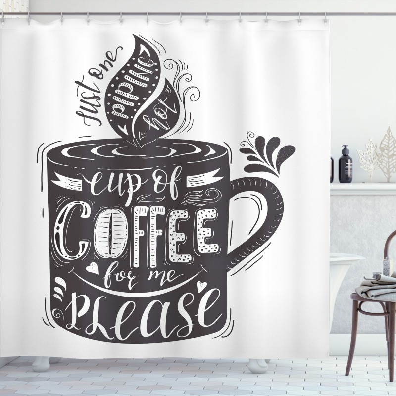 Texts Coffee Cup Shower Curtain