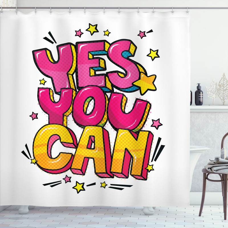 Yes You Can Word Bubble Shower Curtain