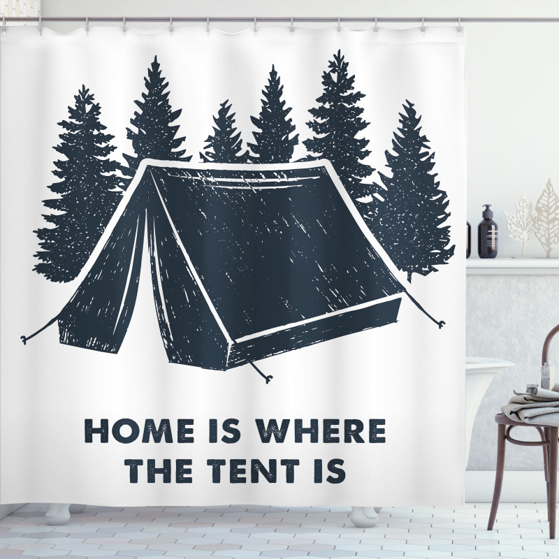 Home is Where the Tent is Shower Curtain