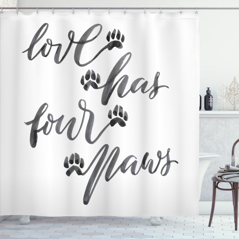 Brush Text Animal Lover Shower Curtain