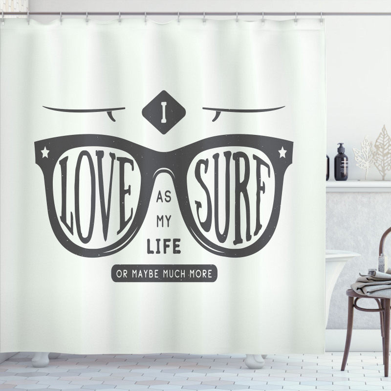 I Love Surf as My Life Shower Curtain