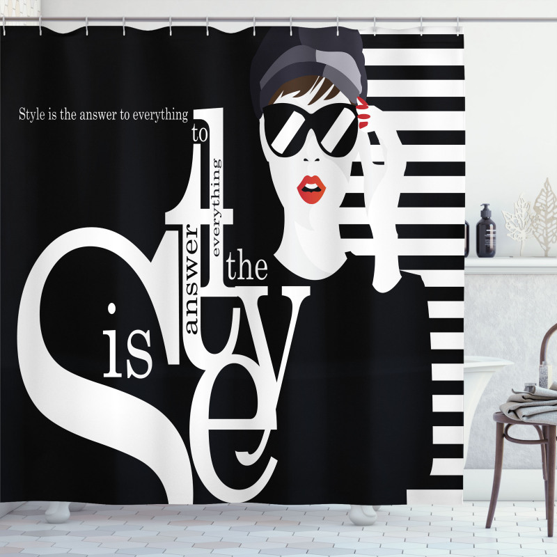 Style is the Answer Text Shower Curtain