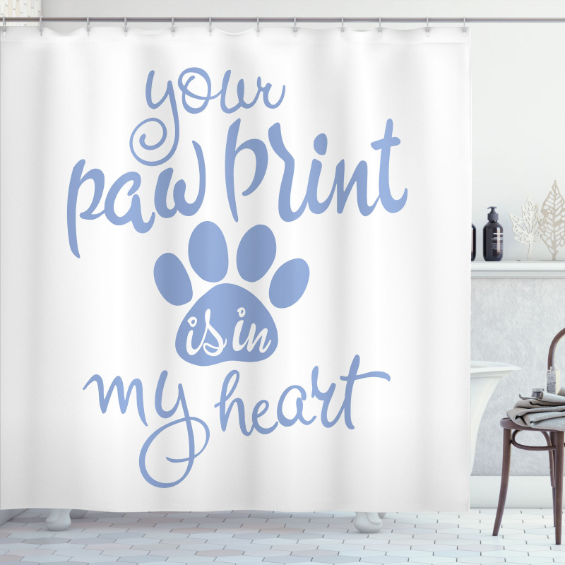 Paw Print is in My Heart Shower Curtain