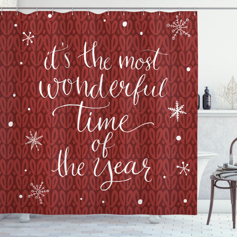 Christmas and Snowflakes Shower Curtain