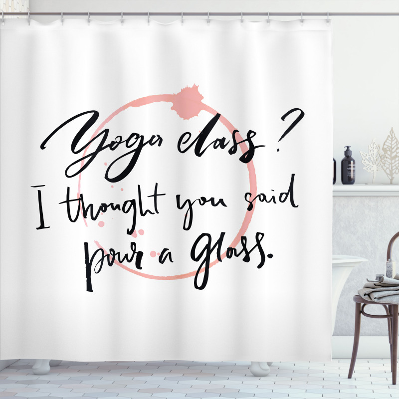 Yoga Class Wine Glass Shower Curtain