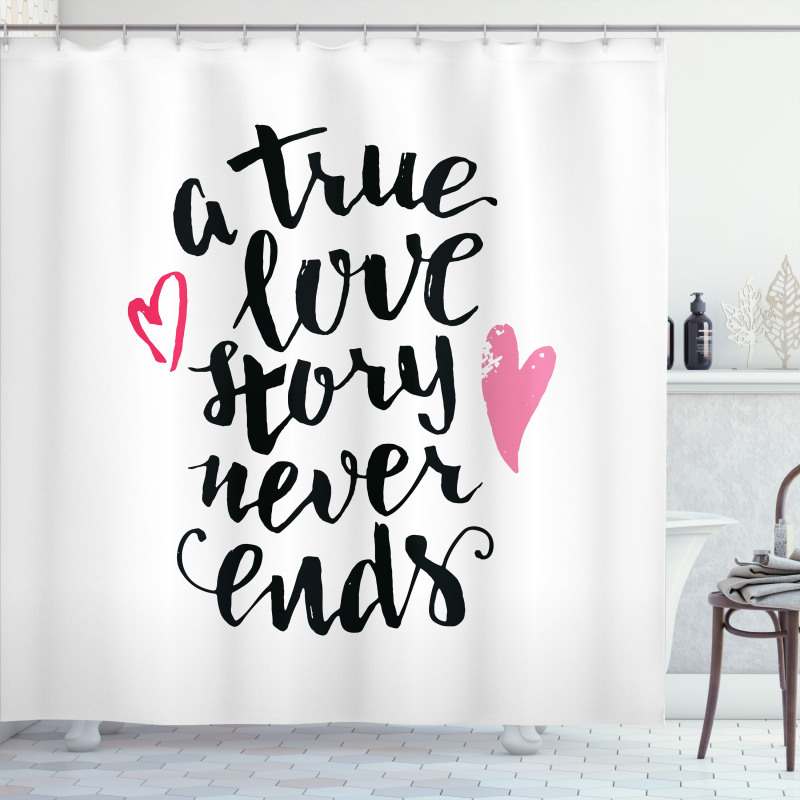 True Love Story Hearts Shower Curtain