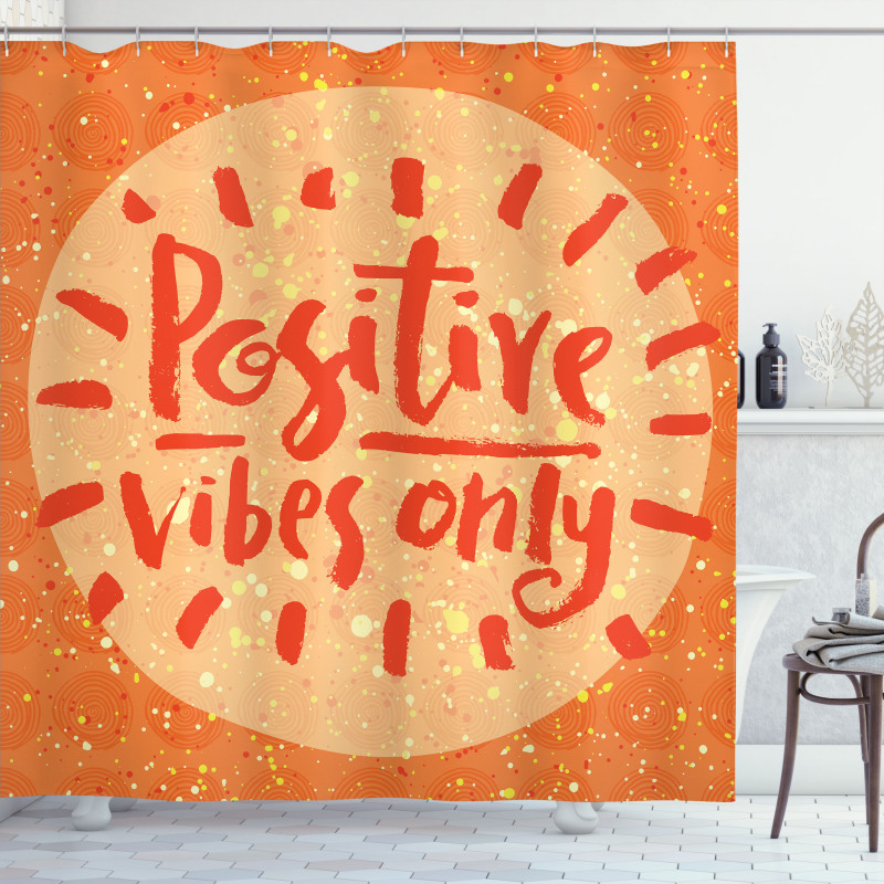 Positive Vibes Doodle Shower Curtain