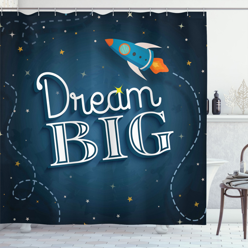 Dream Big Galaxy Space Shower Curtain