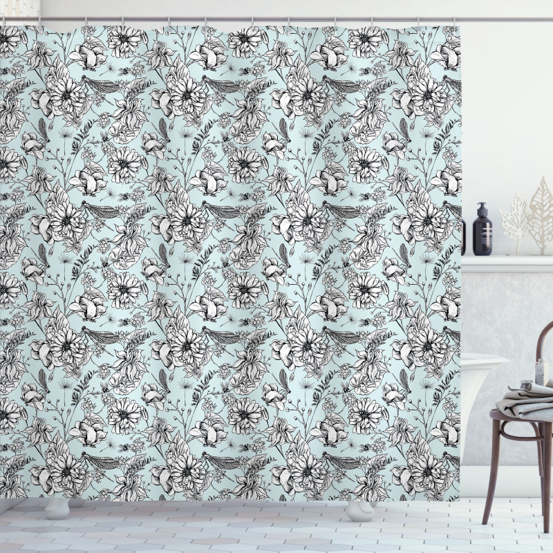 Bugs and Daises Shower Curtain