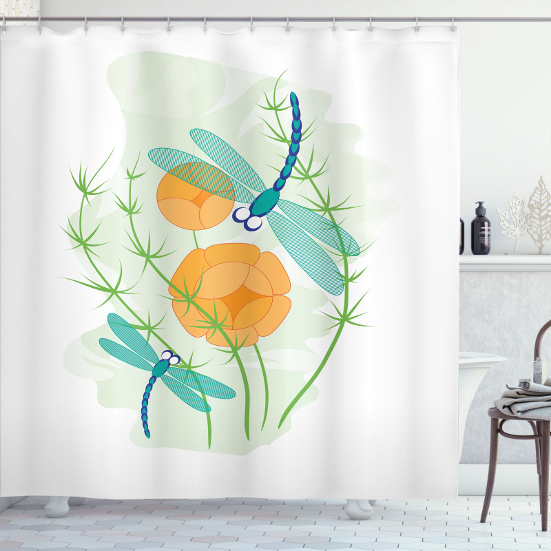 Colorful Nature Bugs Shower Curtain