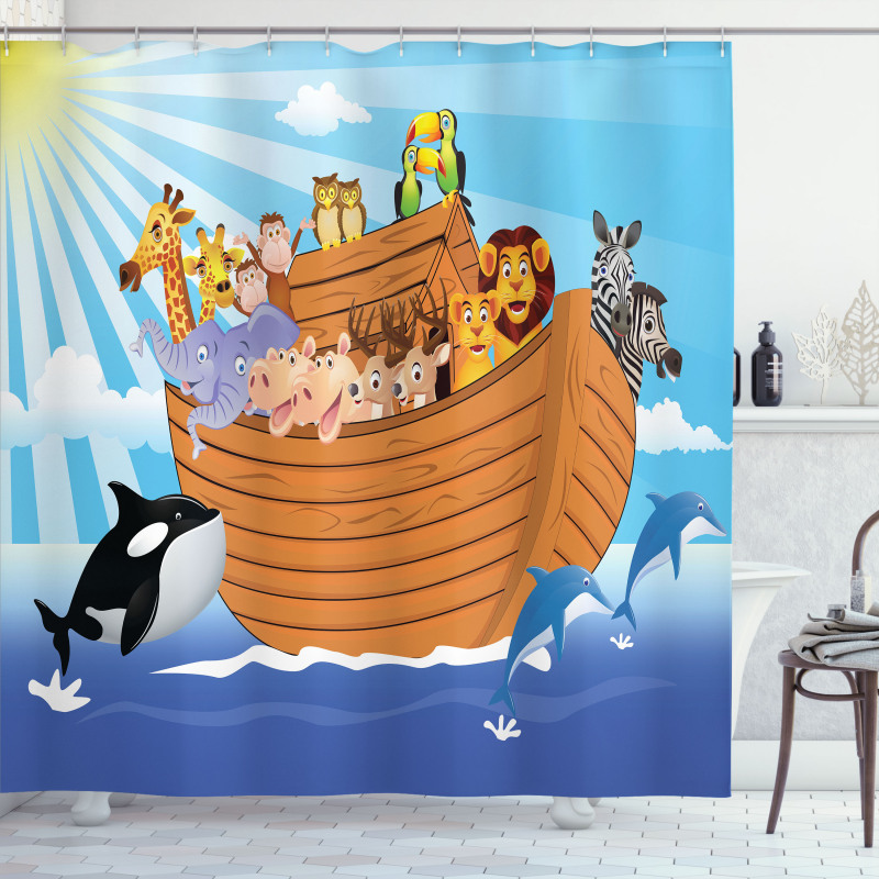 Dolphins Animals Ancient Shower Curtain