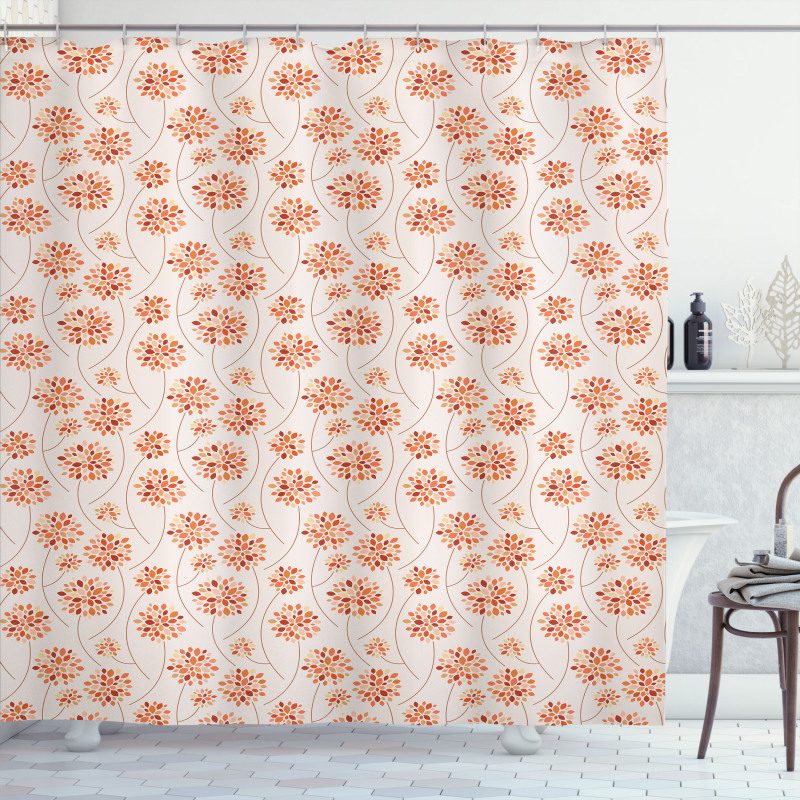 Abstract Flowers Pastel Shower Curtain