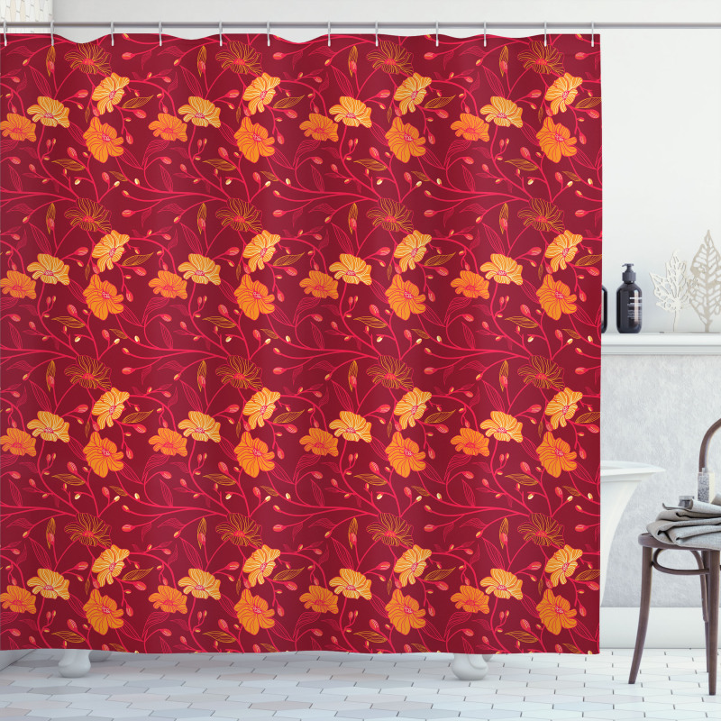Blossoming Twigs Buds Shower Curtain