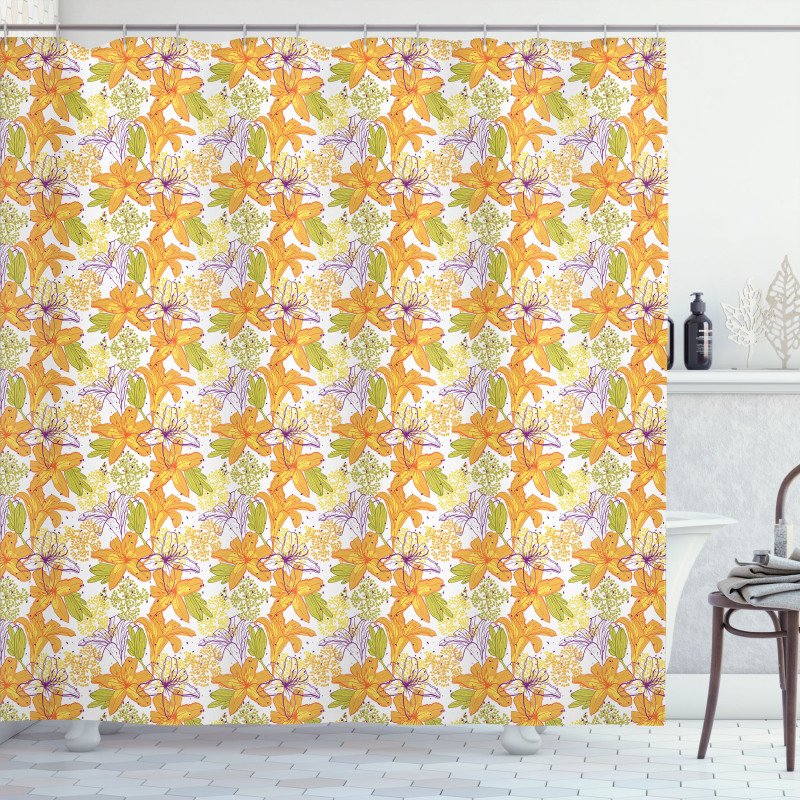 Lively Flowers Artwork Shower Curtain