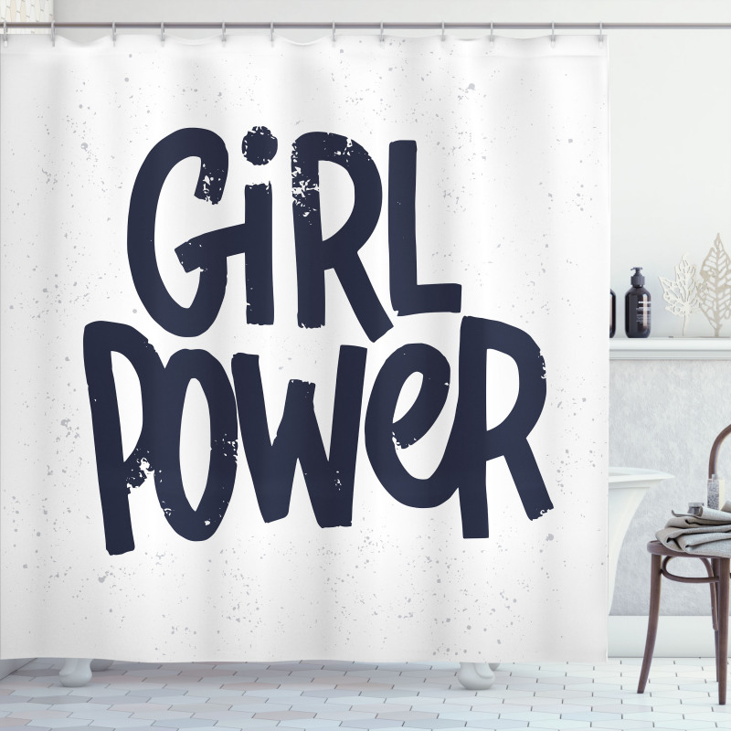 Girl Power Inscription Shower Curtain