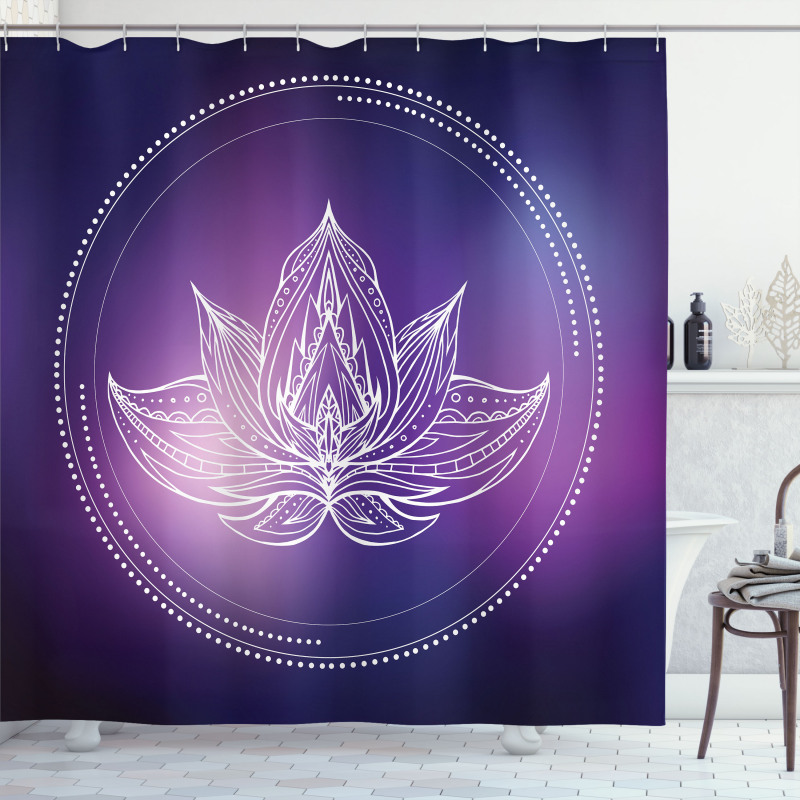 Lotus Flower Space Shower Curtain