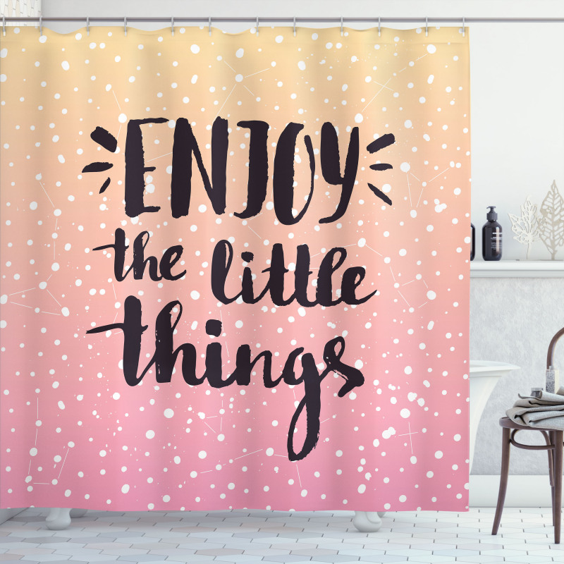Ombre Dots and Slogan Shower Curtain