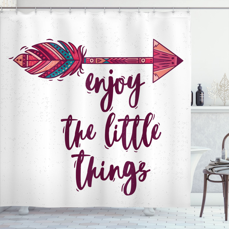 Traditional Boho Words Shower Curtain