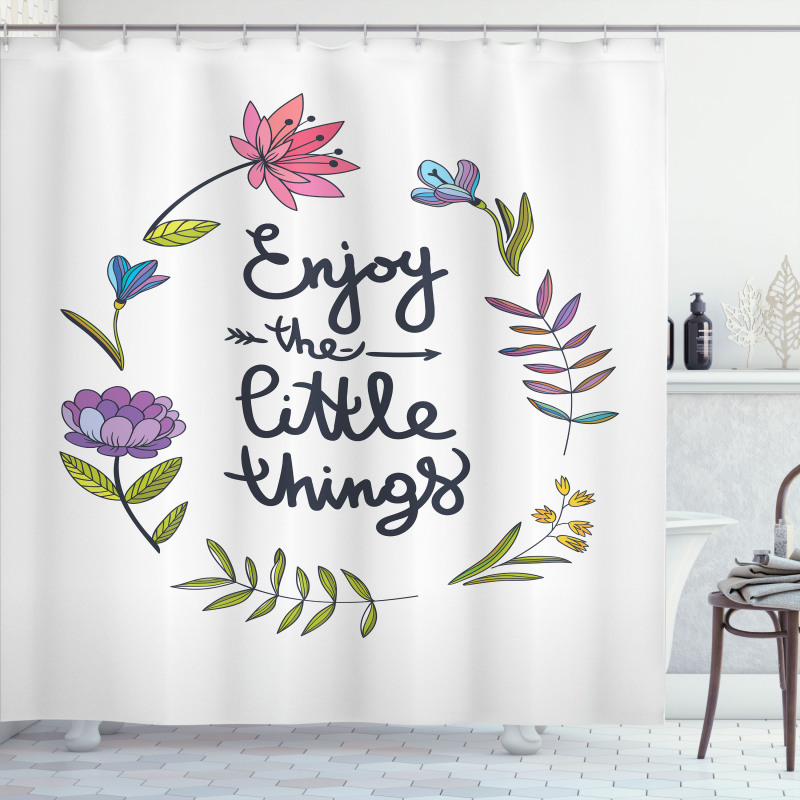 Hand Drawn Wreath Design Shower Curtain