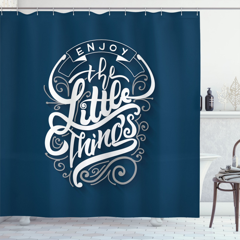 Positive Phrase Curlicues Shower Curtain