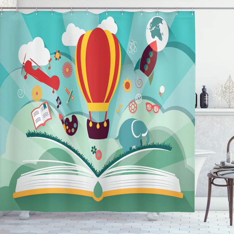 Open Book Imagination Shower Curtain