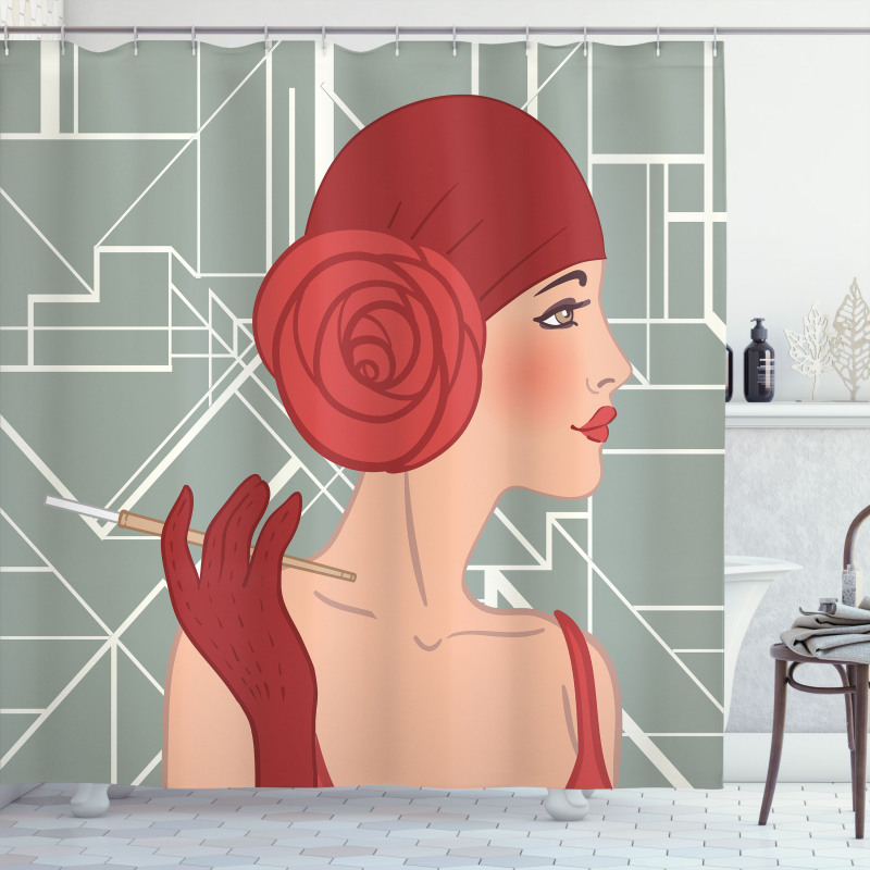 Lady with Bandana Shower Curtain