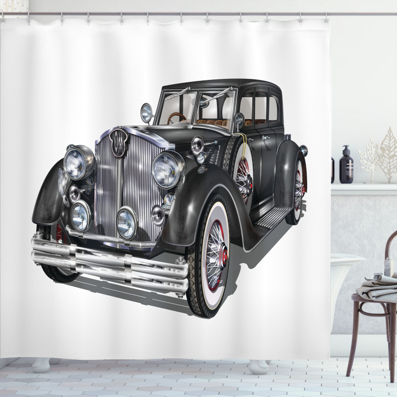 Realistic Classic Car Shower Curtain