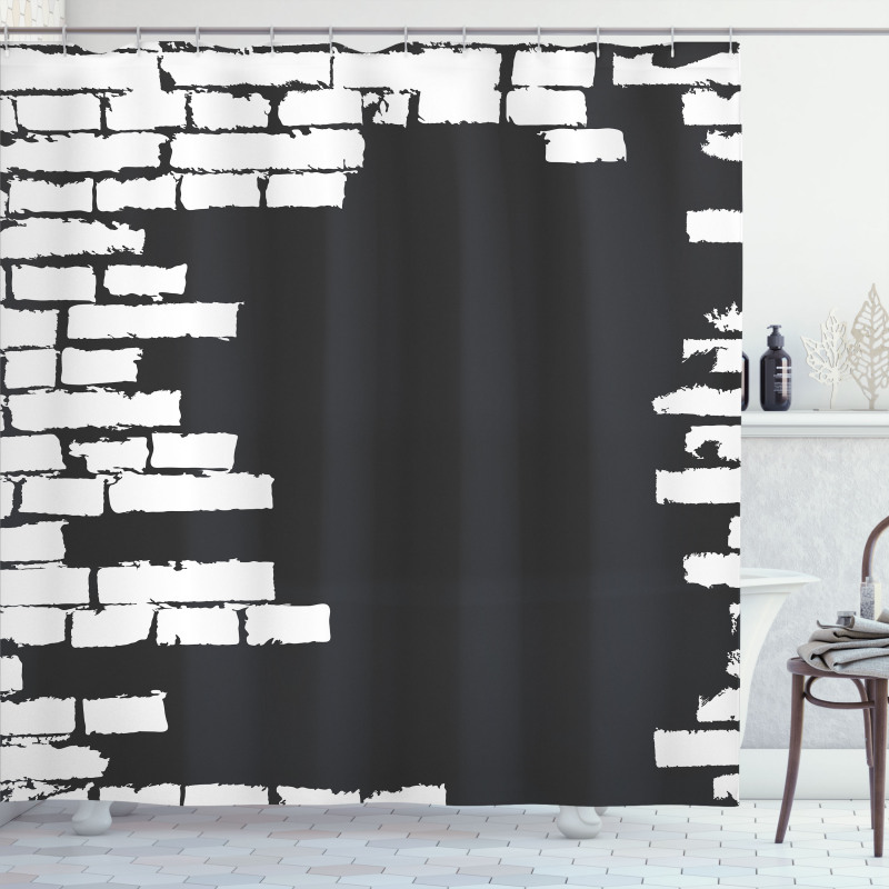 Chalky Stencil Shower Curtain