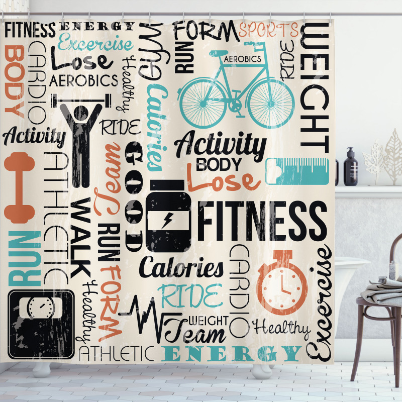 Healthy Life and Sports Shower Curtain