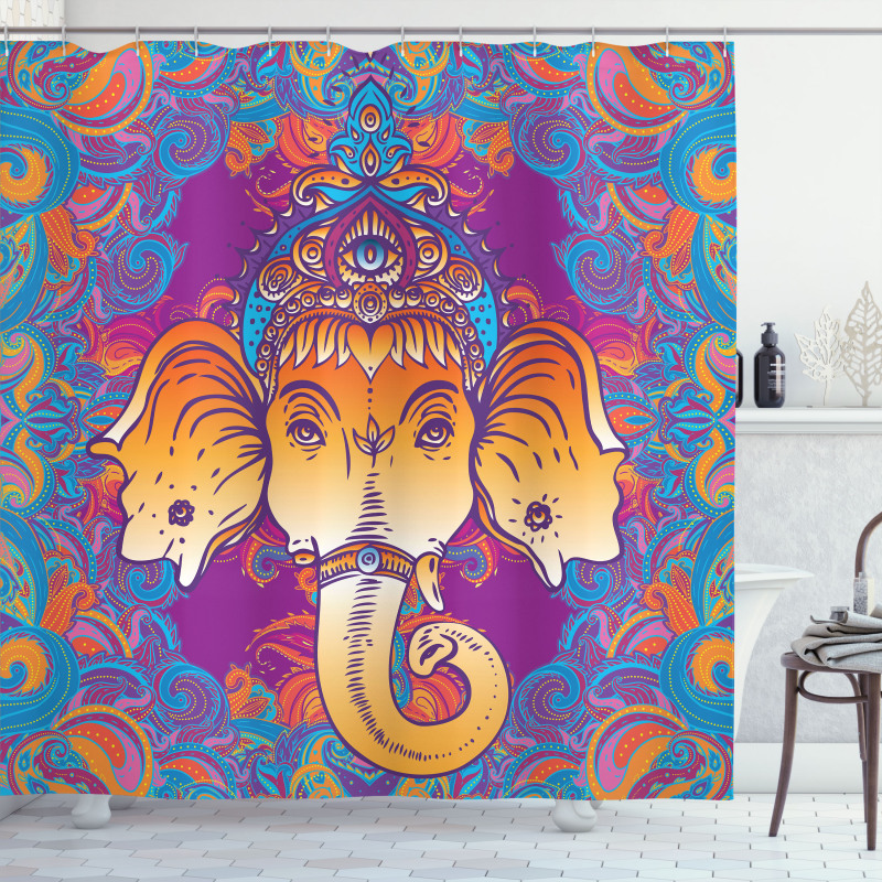 Ornamental Elephant Shower Curtain